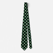 Green White Orange Polka Dot Muster Krawatte (Vorderseite)