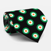 Green White Orange Polka Dot Muster Krawatte (Gerollt)