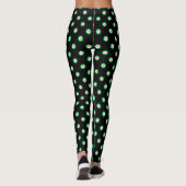 Green White Orange Polka Dot Muster Leggings (Rückseite)