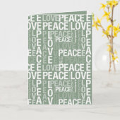 Green White Peace Love Christmas Karte (Gelbe Blume)