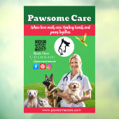 Green White Pet Store Sign Dogs, Cats, Birds Vet Fensteraufkleber (Blatt 3)