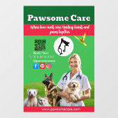 Green White Pet Store Sign Dogs, Cats, Birds Vet Fensteraufkleber (Blatt)