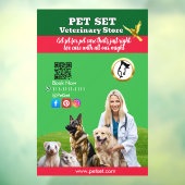 Green White Pet Store Sign Dogs, Cats, Birds Vet Fensteraufkleber (Blatt 3)