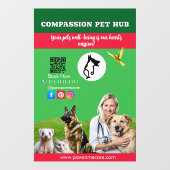 Green White Pet Store Sign Dogs, Cats, Birds Vet Fensteraufkleber (Blatt)