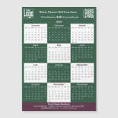Green, White, Pink Your Logo 2026 Magnet Calendar (Vorderseite)
