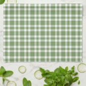 Green White Plaid Pattern Geschirrtuch (Gefaltet)