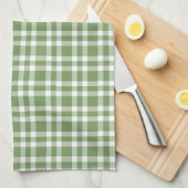 Green White Plaid Pattern Geschirrtuch (Viertel Falte)
