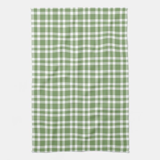 Green White Plaid Pattern Geschirrtuch (Vertikal)