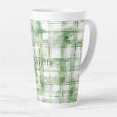 Green White Plaid Stripes   Milchtasse (Rechte Ecke)