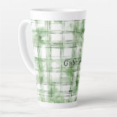 Green White Plaid Stripes   Milchtasse (Linke Ecke)