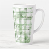 Green White Plaid Stripes   Milchtasse (Rechts)