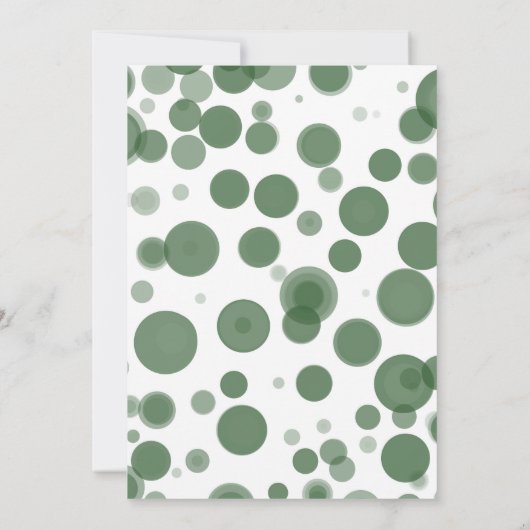 Green & White Polka Dot Blasen OH BABY Dusche Einladung (Rückseite)