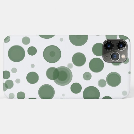 Green & White Polka Dot Blubbles Minimal Case-Mate iPhone Hülle (Rückseite (Horizontal))