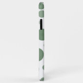Green & White Polka Dot Blubbles Minimal Case-Mate iPhone Hülle (Hinten/Rechts)