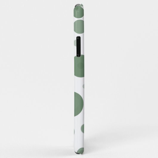 Green & White Polka Dot Blubbles Minimal Case-Mate iPhone Hülle (Hinten/Rechts)