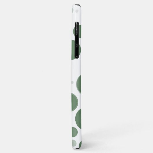 Green & White Polka Dot Blubbles Minimal Case-Mate iPhone Hülle (Hinten/Links)