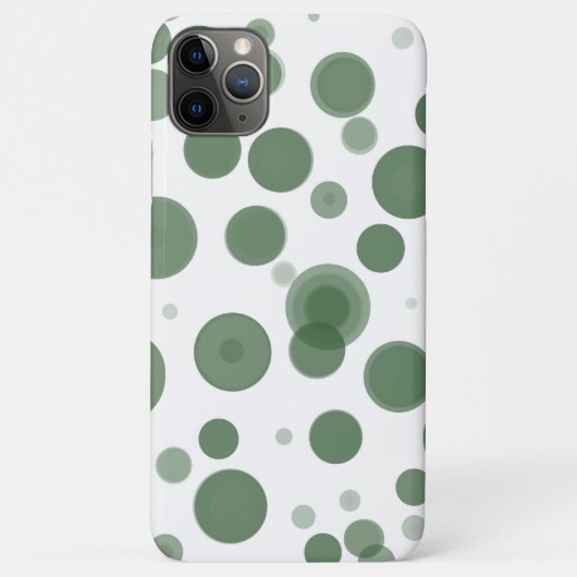Green & White Polka Dot Blubbles Minimal Case-Mate iPhone Hülle (Rückseite)
