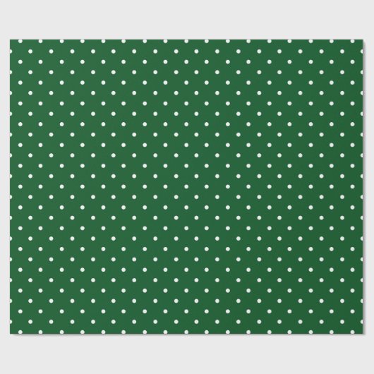 Green White Polka Dot Christmas Geschenkpapier (Flach)