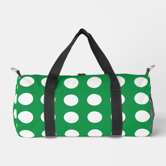 Green White Polka Dot Duffle Bag (Vorderseite)