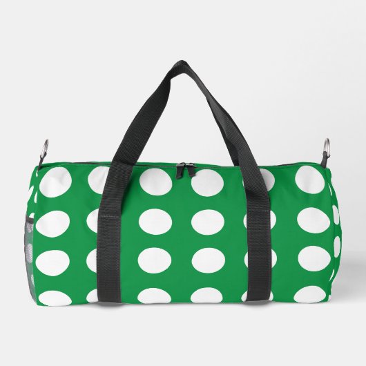 Green White Polka Dot Duffle Bag (Rückseite)