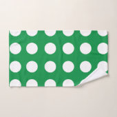 Green White Polka Dot Girly Chic Badhandtuch Set (Handtuch)