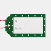 Green White Polka Dot Holiday-Geschenk-Tag Geschenkanhänger (Rückseite Horizontal)