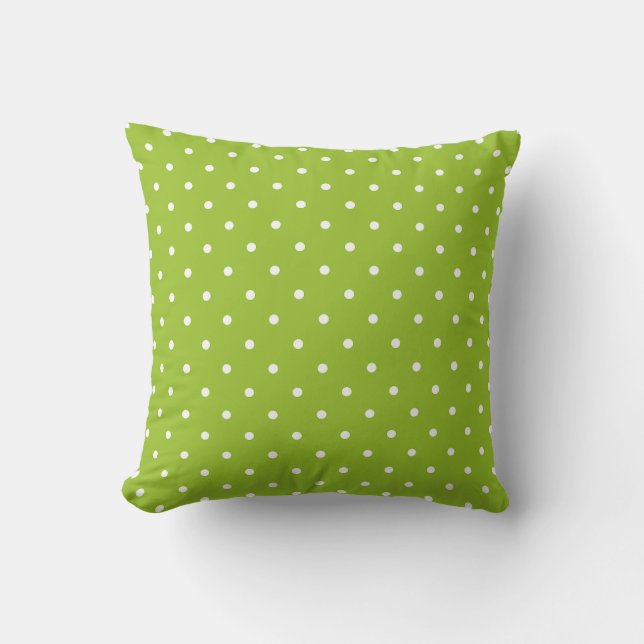 Green White Polka Dot Spring Classic Wohngestaltun Kissen (Vorderseite)