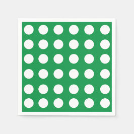 Green White Polka Dot Vintag Retro Party Serviette
