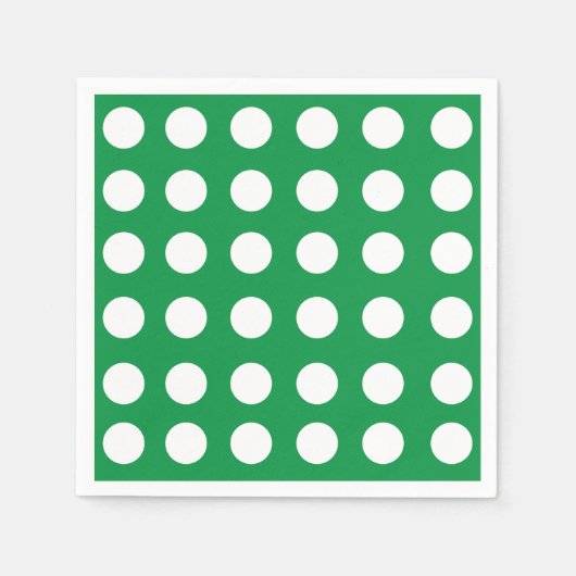 Green White Polka Dot Vintag Retro Party Serviette (Vorderseite)