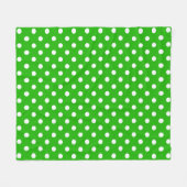 Green White Polka Dots Design Fleecedecke (Vorderseite (Horizontal))