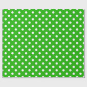 Green White Polka Dots Design Geschenkpapier (Flach)