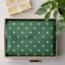 Green White Polka Dots Holiday Seidenpapier