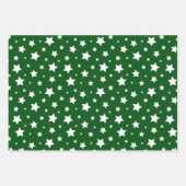 Green White Polka Dots Stars Karierter Urlaub Geschenkpapier Set (Vorderseite 2)