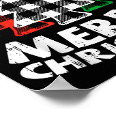 Green White Red Buffalo Plaid Merry Christmas Tree Poster (Ecke)