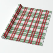 Green White Red Kariert Gingham Checked Christmas Geschenkpapier (Ungerollt)
