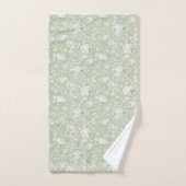 Green White Romantic Floral   Badhandtuch Set (Handtuch)