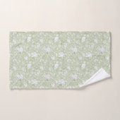 Green White Romantic Floral   Badhandtuch Set (Handtuch)