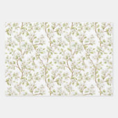 Green White Romantic Floral Bridal Shower Geschenkpapier Set (Vorderseite 2)