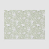 Green White Romantic Floral Bridal Shower Seidenpapier (Vorderseite)