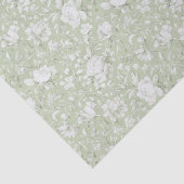 Green White Romantic Floral Bridal Shower Seidenpapier (Ausschnitt)