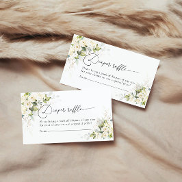 Green White Roses Diaper Umschließungskarte Begleitkarte