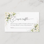 Green White Roses Diaper Umschließungskarte Begleitkarte (Vorderseite)