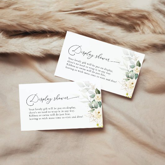 Green White Roses Display Shower Enclosure Card Begleitkarte