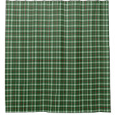 Green White Scottish Tartan Kariert Duschvorhang (Vorderseite)