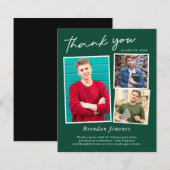 Green White Script 3 Foto Abschluss Vielen Dank (Vorne/Hinten)