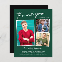 Green White Script 3 Foto Abschluss Vielen Dank