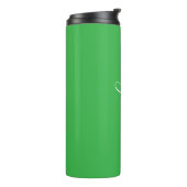 Green White Script Custom Name Thermal Tumbler Thermosbecher (Nach links gedreht)