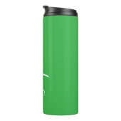 Green White Script Custom Name Thermal Tumbler Thermosbecher (Nach rechts gedreht)