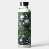 GREEN WHITE SILVER HOLIDAY CHRISTMAS ORNAMENTS TRINKFLASCHE (Rechts)