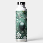 GREEN WHITE SILVER HOLIDAY CHRISTMAS ORNAMENTS TRINKFLASCHE (links)